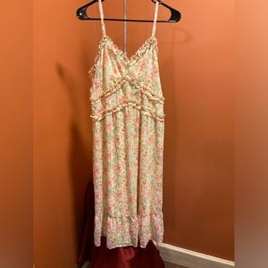 Chic Floral Print Dress XXL